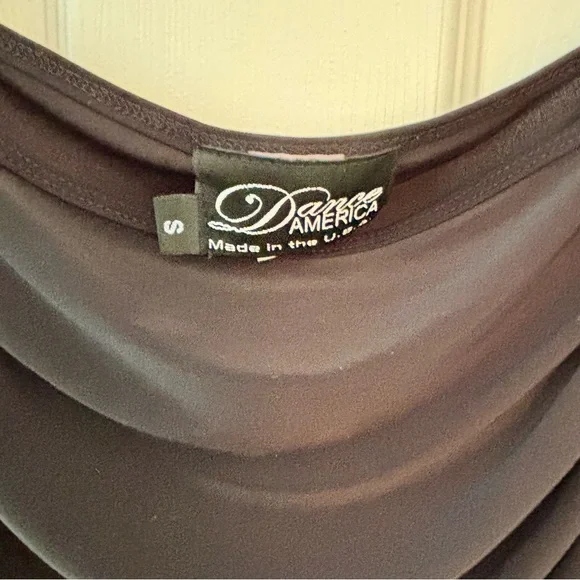 Dance America Black Draped Rhythm DanceTop Size S - Picture 3 of 3